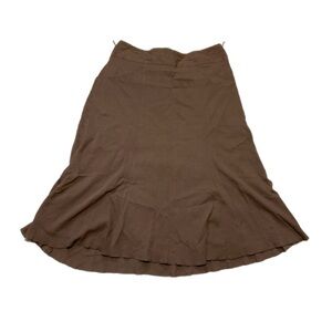Brown Cotton skirt flair boho gauze